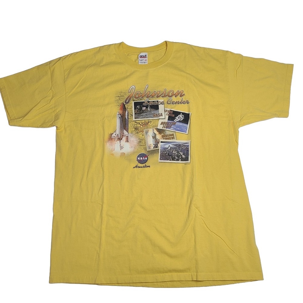 Johnson Space Center Houston Texas 2003 NASA Yellow Shirt Size XXL